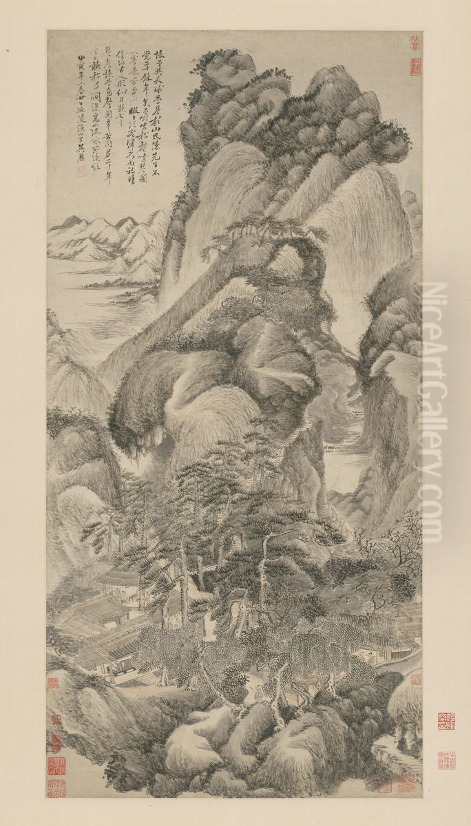 <<wu li song he ming qin tu zhou>> Oil Painting by Wu Li