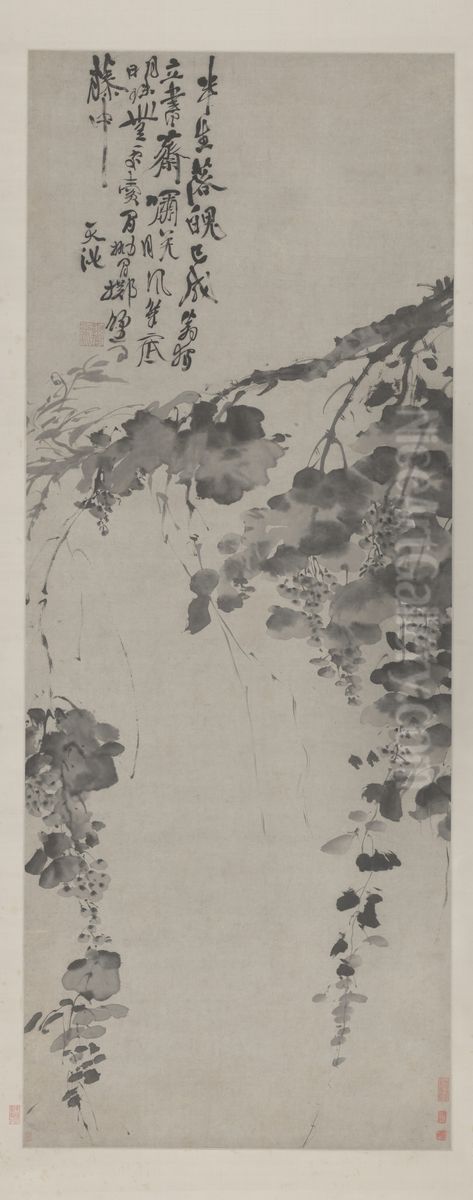 <<xu wei shui mo pu tao tu zhou>> Oil Painting by Xu Wei