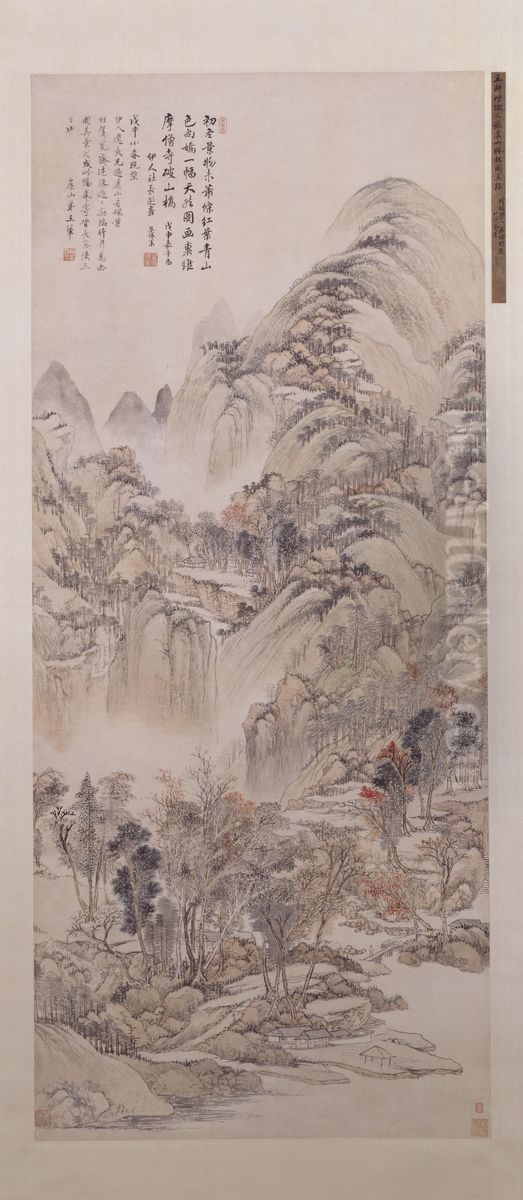 <<wang hui yu shan feng lin tu zhou>> Oil Painting by Wang Hui