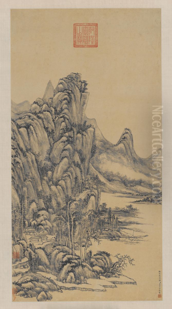 <<wang yuan qi yan jiang die zhang zhou>> Oil Painting by Wang Yuanqi