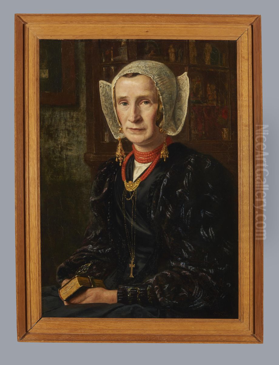 Portret van Grietje Calis-Zwanikken uit Laren, 1905 Oil Painting by Martinus van Regteren Altena