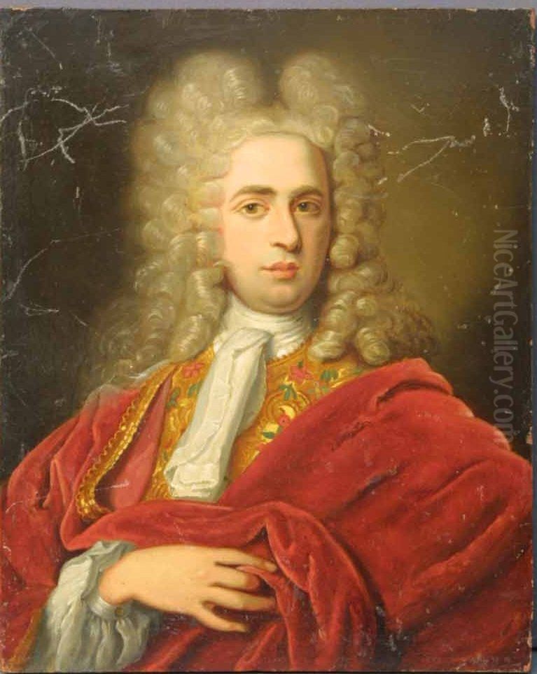 Mr. Jacobus Mispelblom Beyer (1696-1757) Oil Painting by Stedelijk Museum Zutphen