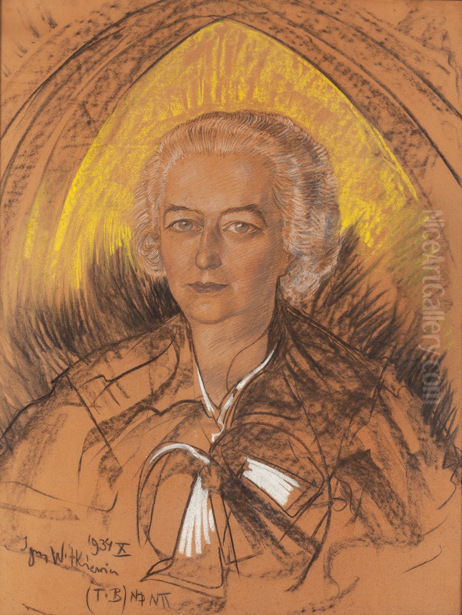 Portret Marii Wojciechowskiej-Bagienskiej Oil Painting by Stanislaw Ignacy Witkiewicz (Witkacy)