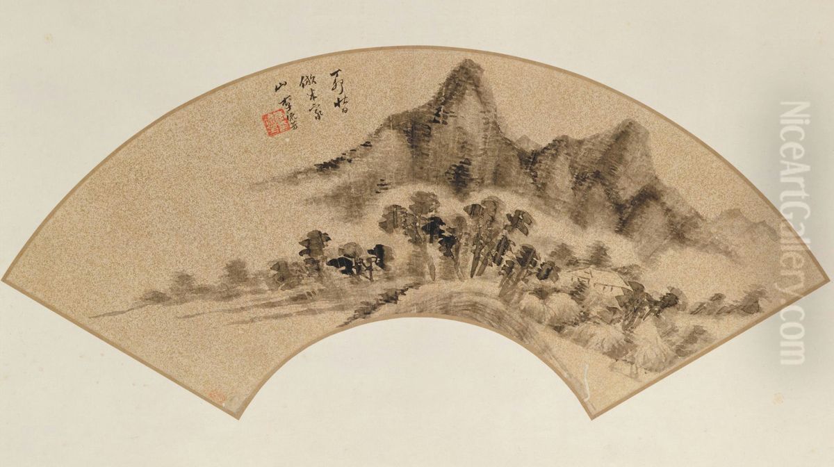 <<li liu fang fang mi yun shan tu shan ye>> Oil Painting by Li Liufang