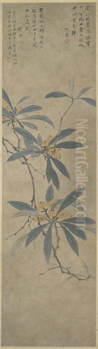 <<chen zhou pi pa tu zhou>> Oil Painting by Shen Zhou