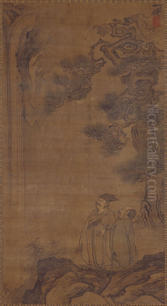 <<wu wei song yin guan pu tu zhou>> Oil Painting by Wu Wei