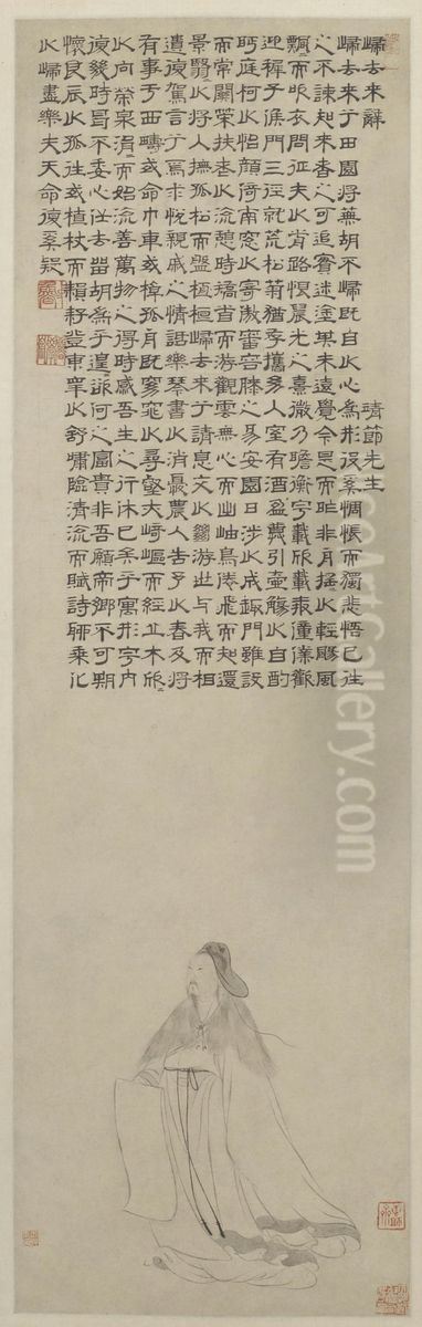 <<wang zhong yu tao yuan ming xiang zhou>> Oil Painting by Wang Zhongyu