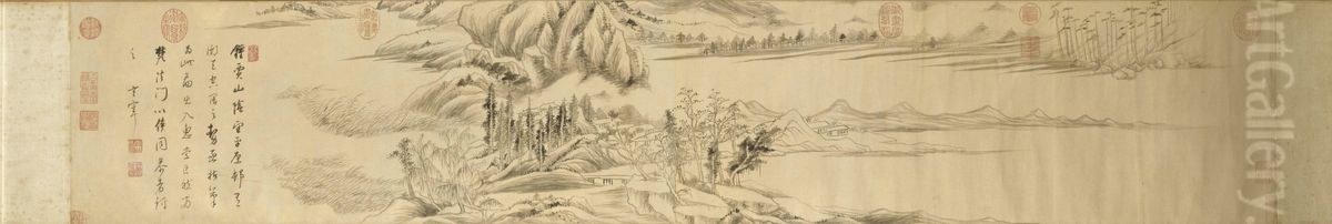 <<dong qi chang zhong jia shan yin wang ping yuan cun jing tu juan>> Oil Painting by Dong Qichang