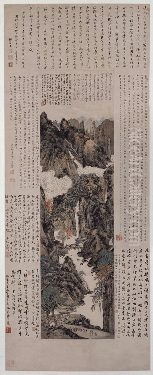 <<luo pin jian ge tu zhou>> Oil Painting by Luo Ping