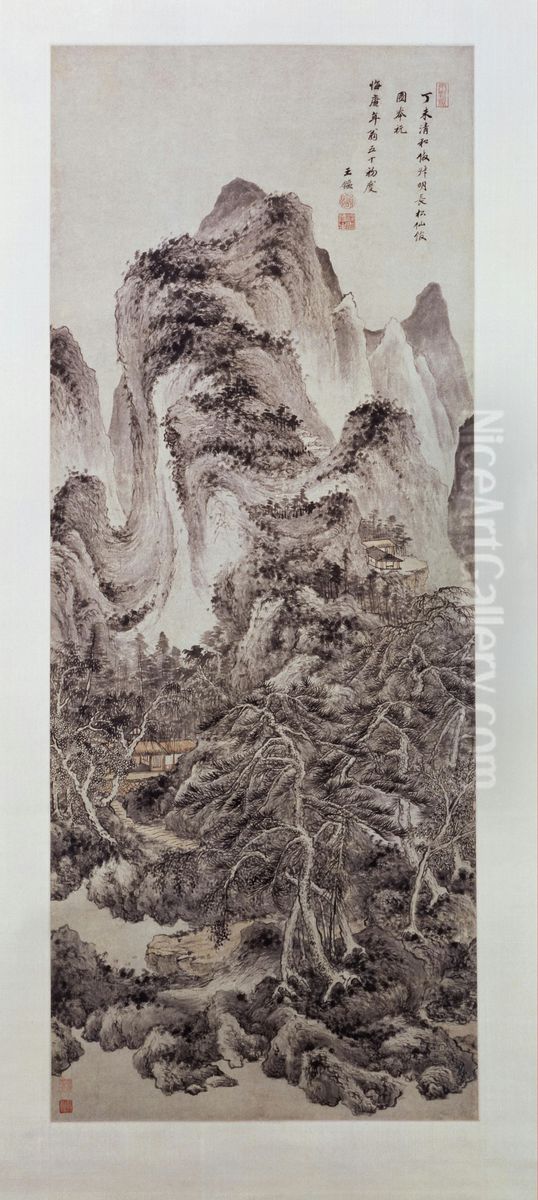 <<wang jian fang shu ming zhang song xian guan tu zhou>> Oil Painting by Wang Jian