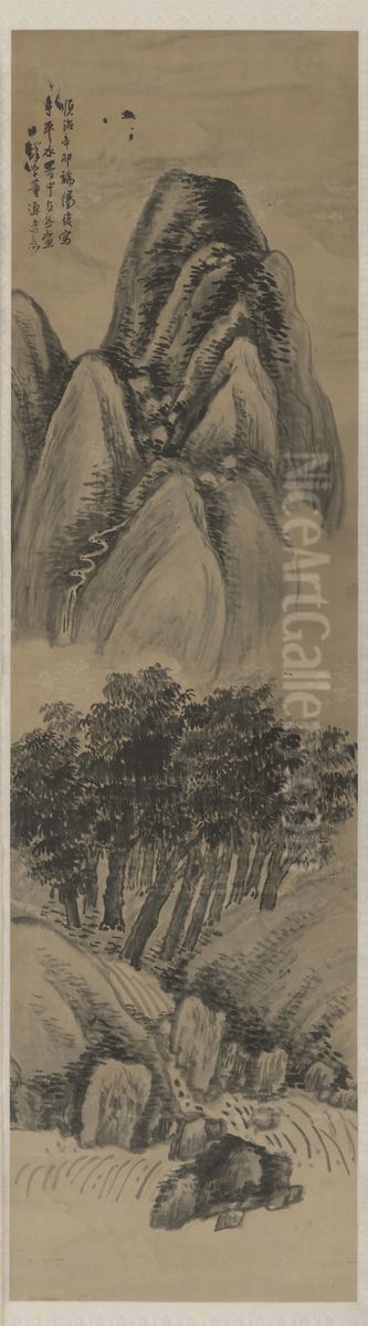 <<wang duo fang dong yuan shan shui tu zhou>> Oil Painting by Wang Duo