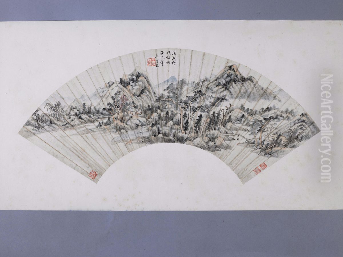 <<wang shi min fang huang gong wang shan shui tu shan ye>> Oil Painting by Wang Shimin