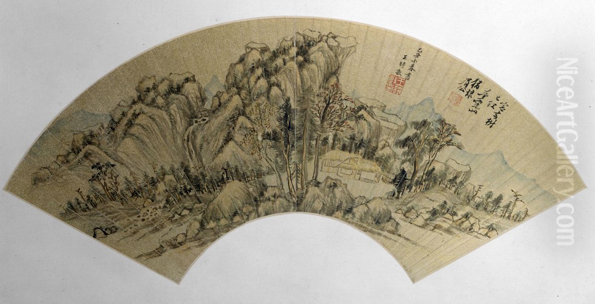 <<wang shi min shan shui tu shan ye>> Oil Painting by Wang Shimin