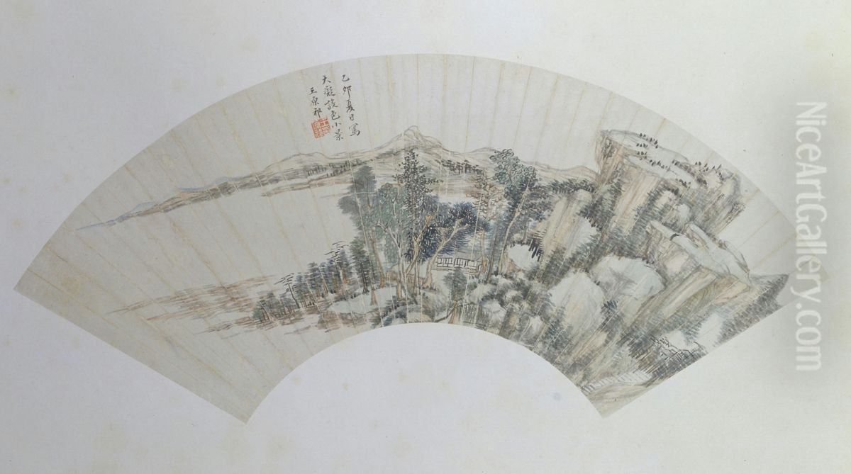 <<wang yuan qi shan shui tu shan ye>> Oil Painting by Wang Yuanqi