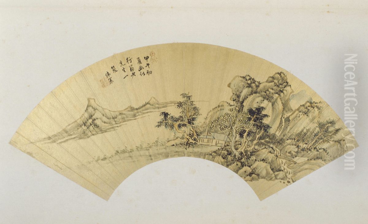 <<wu wei ye shan shui tu shan ye>> Oil Painting by Wu Weiye