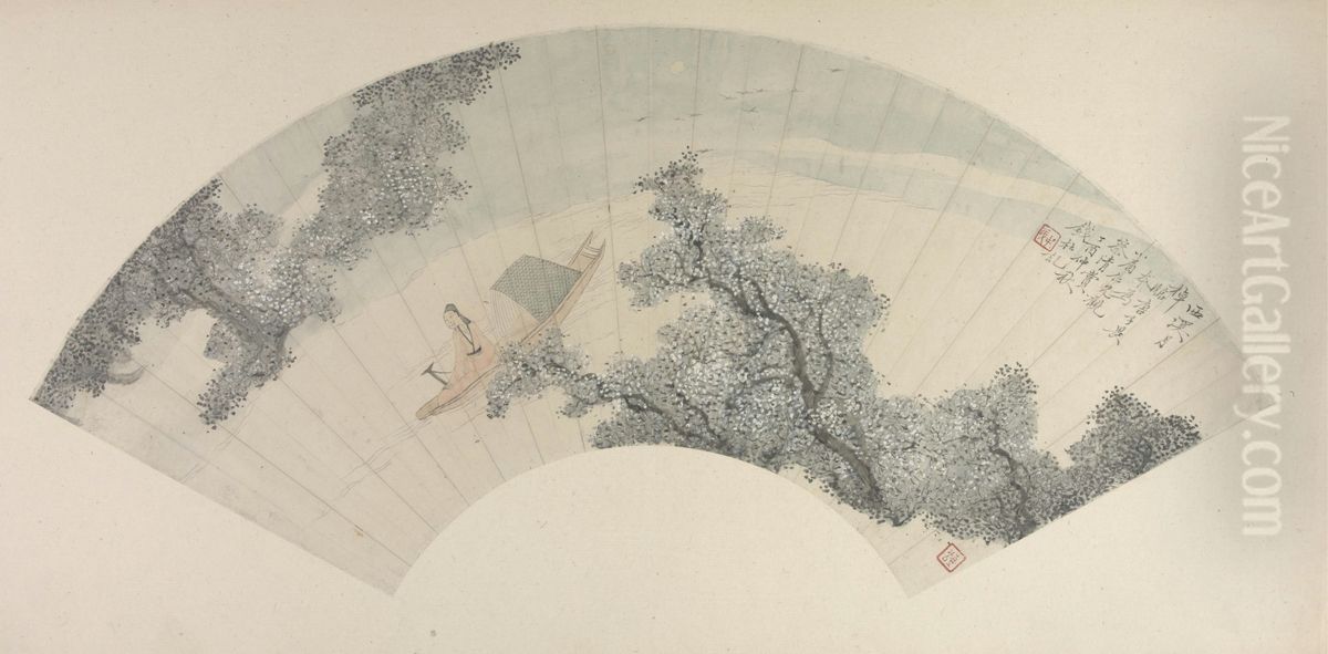 <<qian du xi xi yue zhao tu shan ye>> Oil Painting by Qian Du