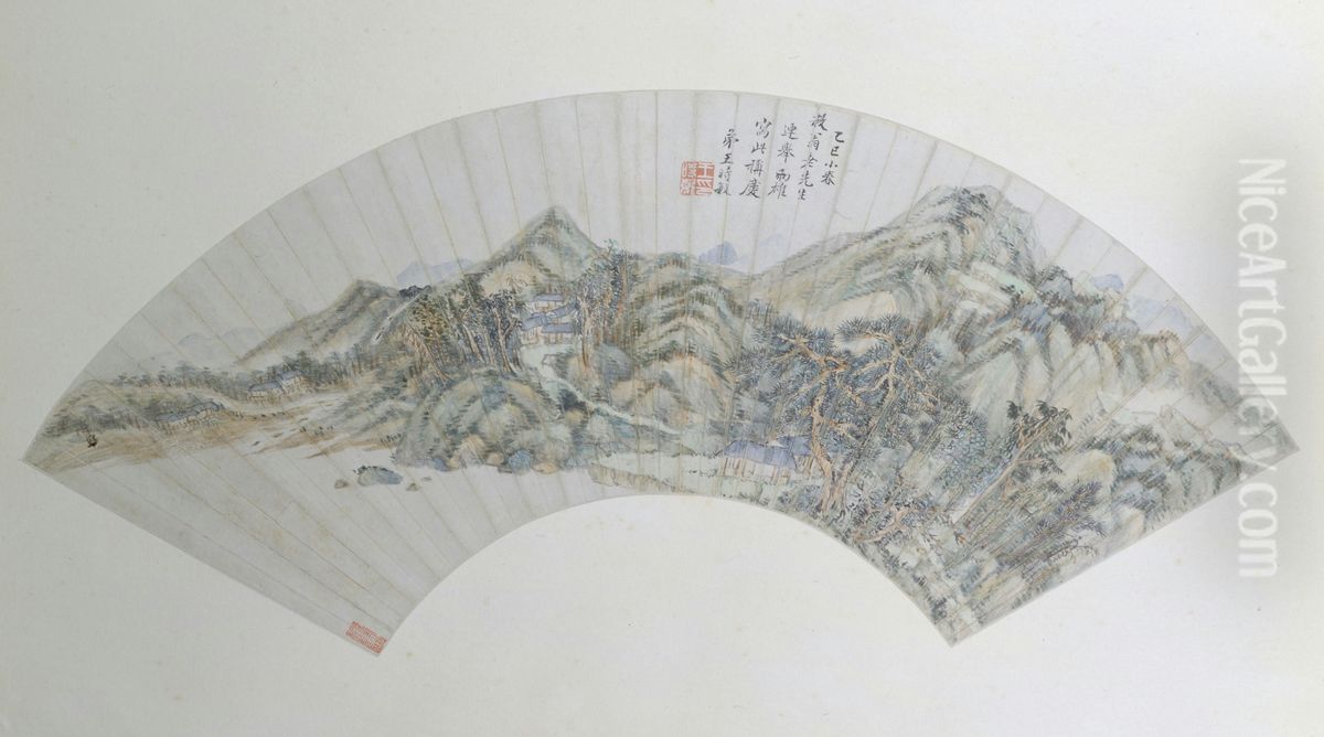 <<wang shi min she se shan shui tu shan ye>> Oil Painting by Wang Shimin