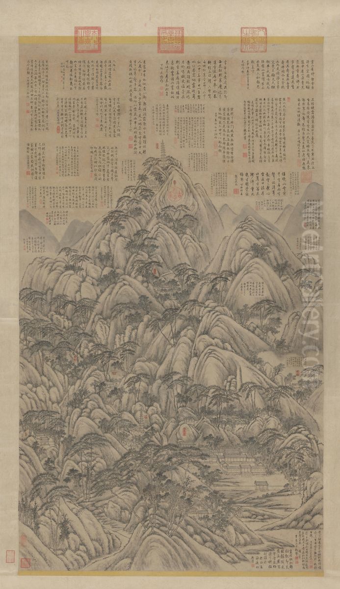 <<hong li pan shan tu zhou>> Oil Painting by Qianlong Emperor