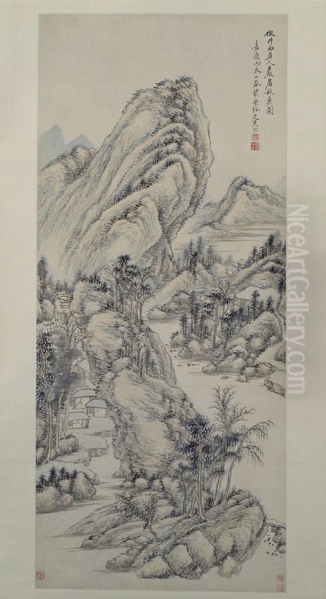 <<xi gang yan ju qiu shuang tu zhou>> Oil Painting by Xi Gang