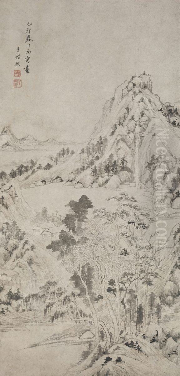 <<wang shi min shan shui tu zhou>> Oil Painting by Wang Shimin