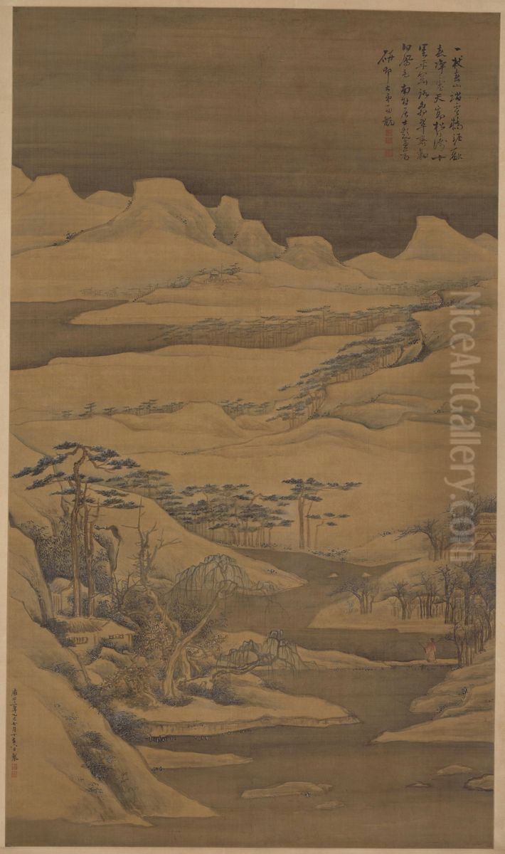 <<gao feng han xue jing shan shui tu zhou>> Oil Painting by Gao Fenghan