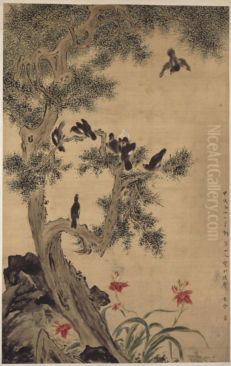 <<hua nie ba bai xia ling tu zhou>> Oil Painting by Hua Yan