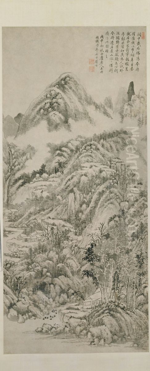 <<wang shi min yu shan xi bie tu zhou>> Oil Painting by Wang Shimin