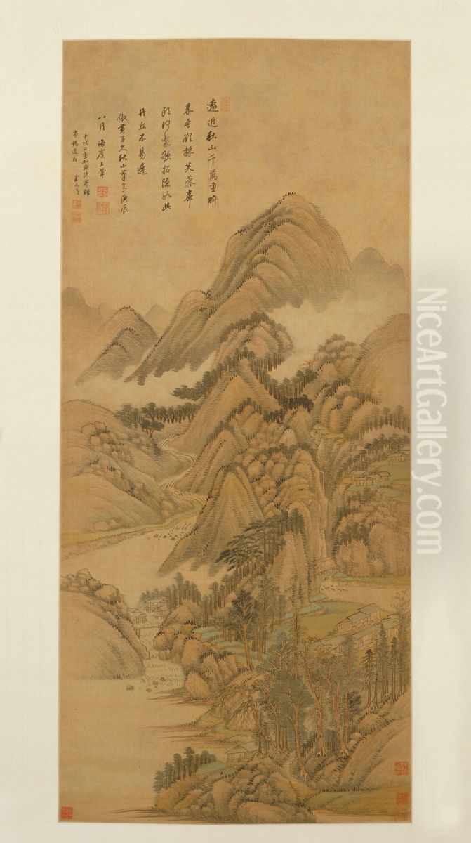 <<wang hui qiu shan wan zhong tu zhou>> Oil Painting by Wang Hui