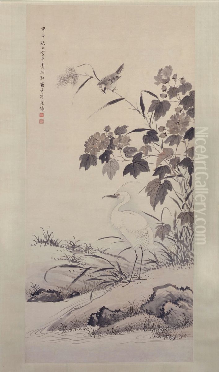 <<jiang ting xi fu rong lu si tu zhou>> Oil Painting by Jiang Tingxi