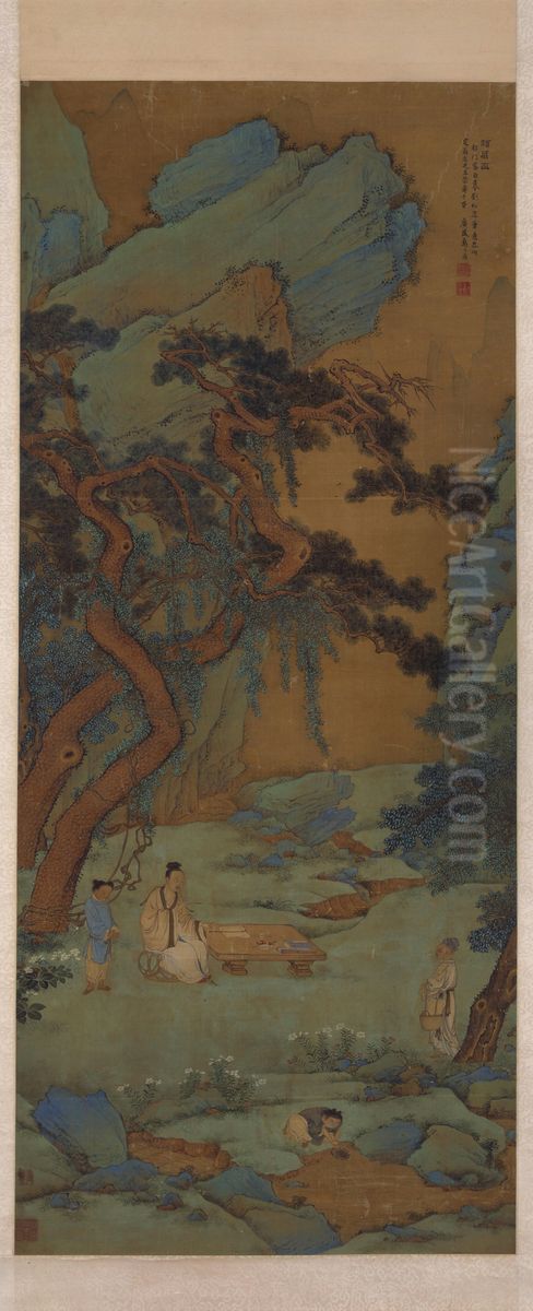 <<yu zhi ding ti shan tu zhou>> Oil Painting by Yu Zhiding