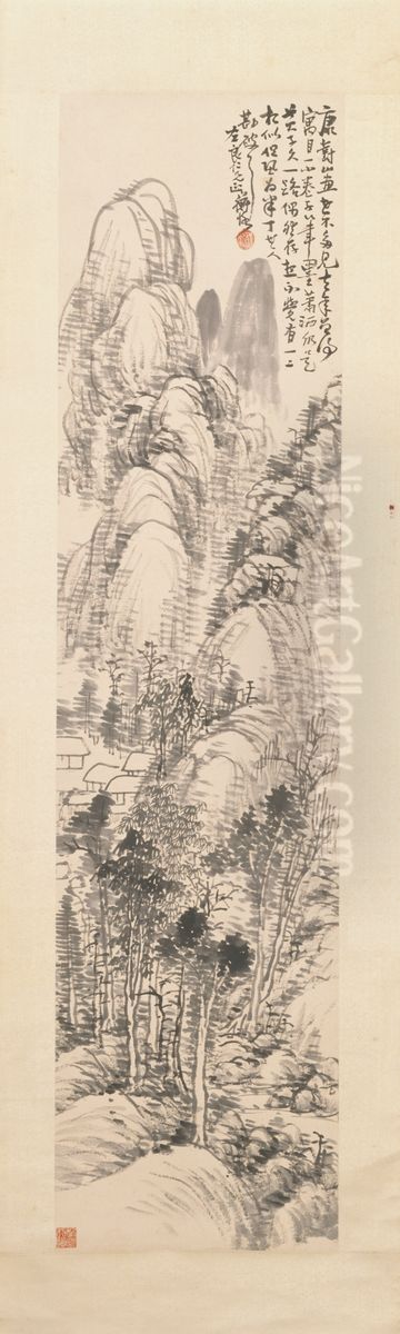 <<chen shi ceng shan shui tu zhou>> Oil Painting by Chen Shizeng