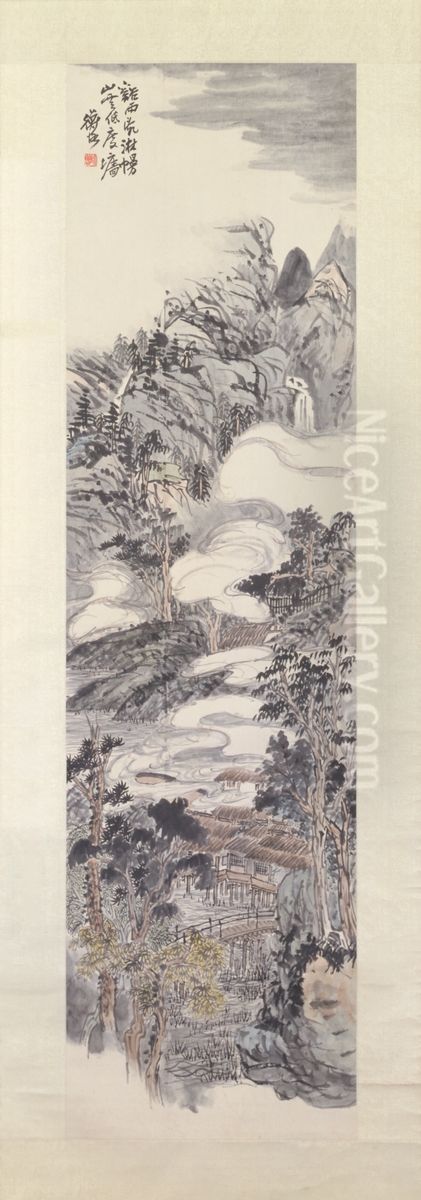 <<chen shi ceng xi shan yun yu tu zhou>> Oil Painting by Chen Shizeng