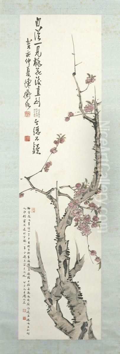 <<chen shi ceng tao hua tu zhou>> Oil Painting by Chen Shizeng