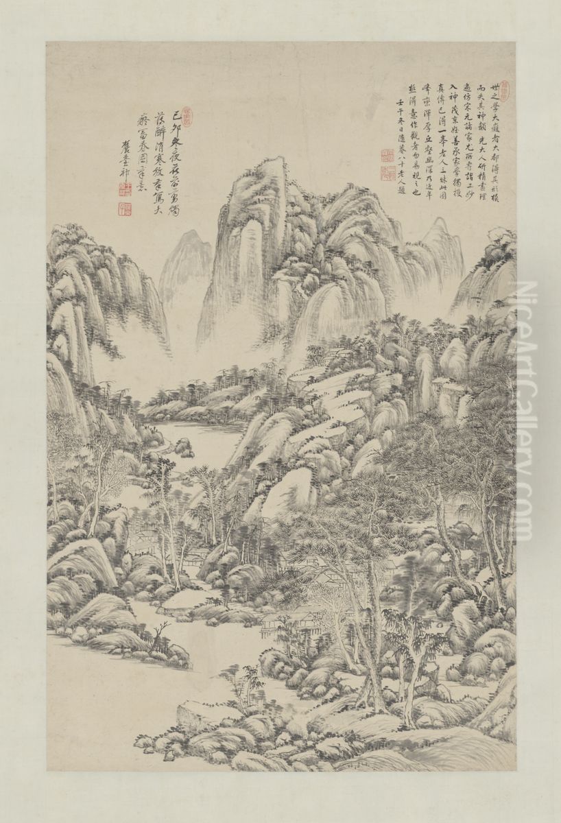 <<wang yuan qi <<fang huang gong wang fu chun shan tu>> zhou>> Oil Painting by Wang Yuanqi