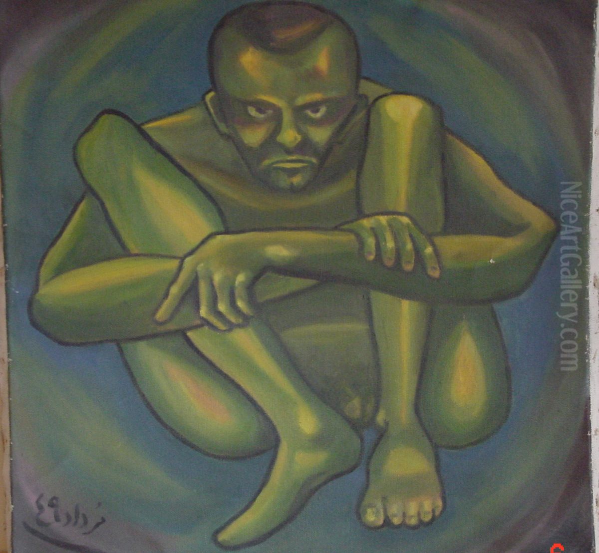 Captive Oil Painting by Bijan Jazani