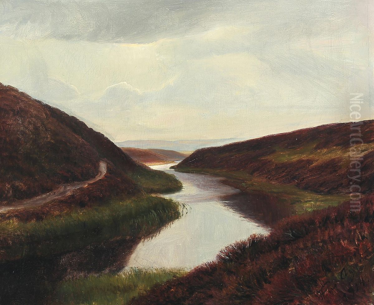 Heath landscape. Oil Painting by Hans Agersnap