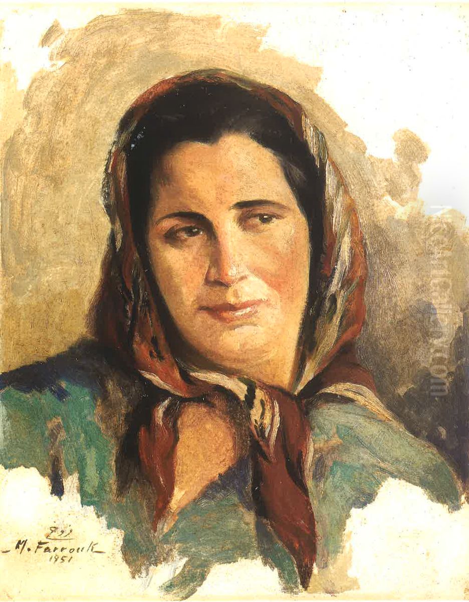 Portrait of Thurayya Farroukh. Oil Painting by Moustafa Farroukh