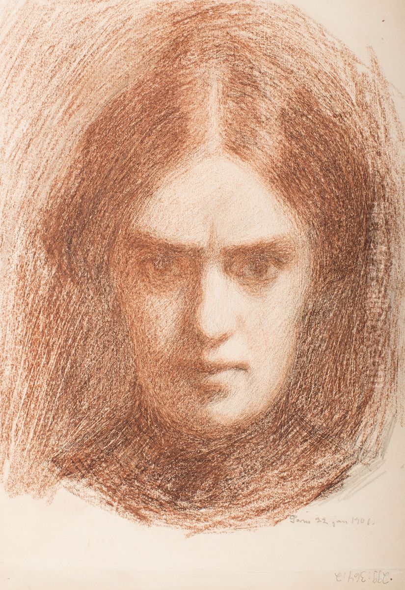 Self-portrait Oil Painting by Olga Gummerus-Ehrstrom