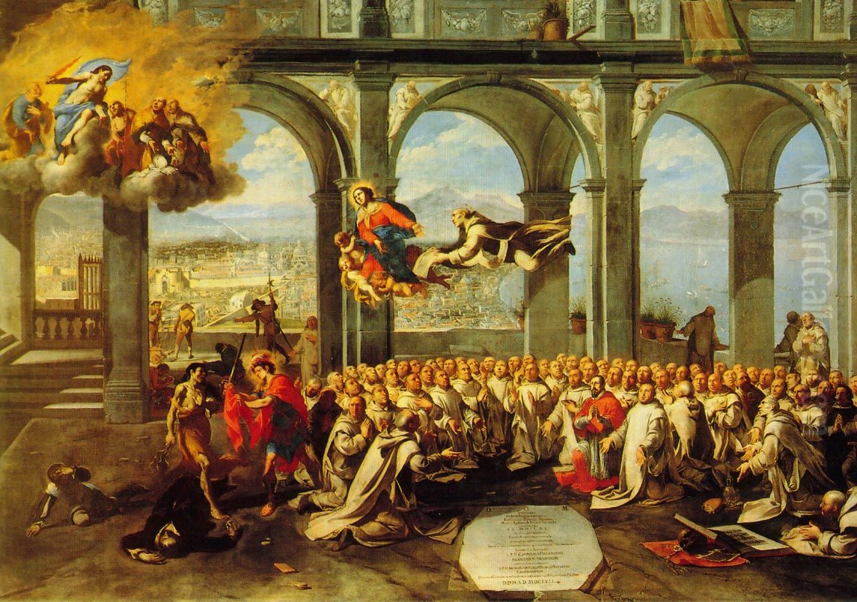 Thanksgiving after the plague. Oil Painting by Domenico Gargiulo