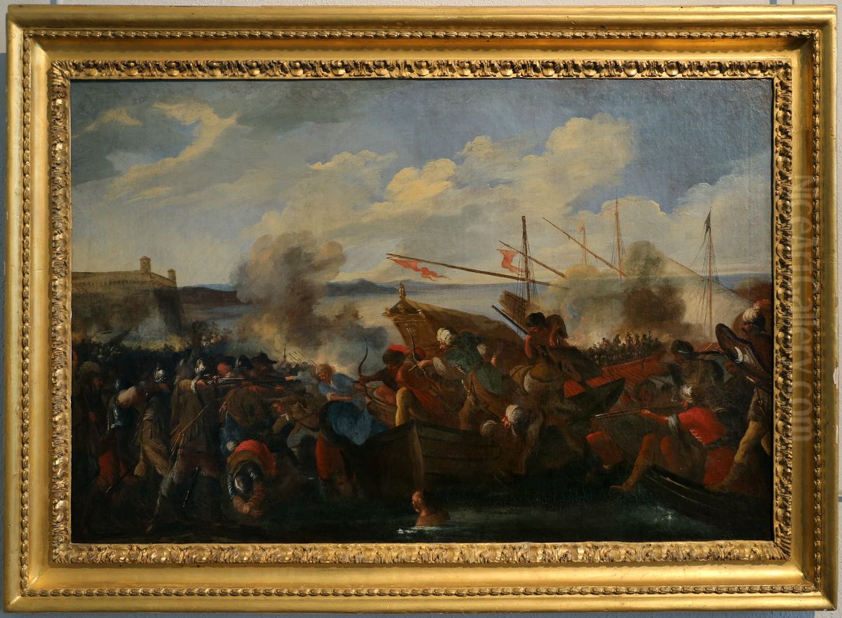 scena di battaglia Oil Painting by Domenico Gargiulo