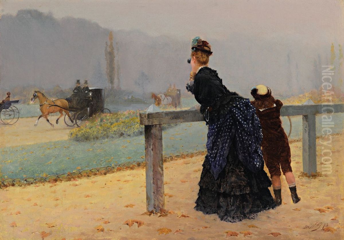 Al Bois Oil Painting by Giuseppe de Nittis