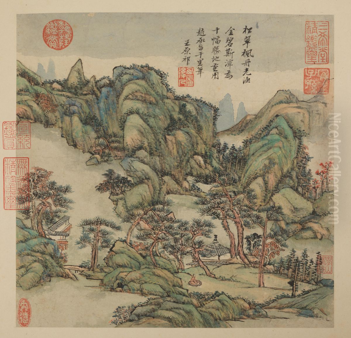 <<wang yuan qi cao tang shi zhi tu ce>> Oil Painting by Wang Yuanqi