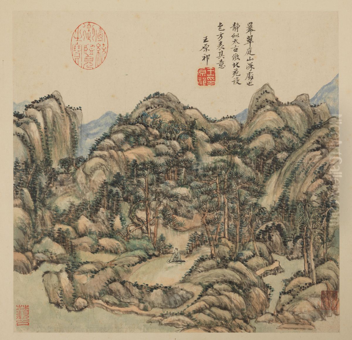 <<wang yuan qi cao tang shi zhi tu ce>> Oil Painting by Wang Yuanqi