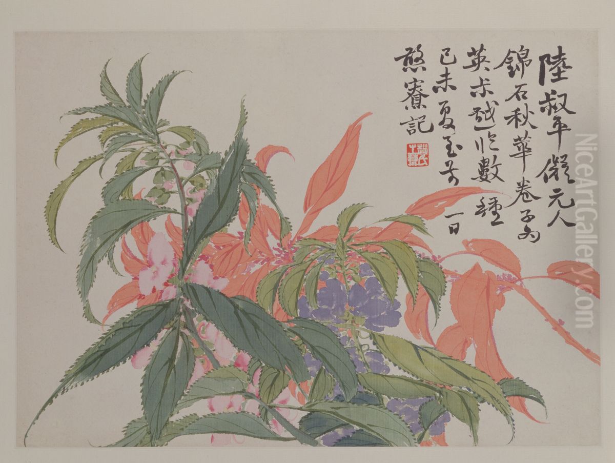 <<zhao zhi qian hua hui ce-qiu hua ye>> Oil Painting by Zhao Zhiqian