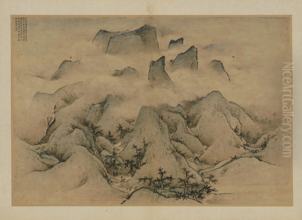 <<wang lu hua shan tu ce>> Oil Painting by Wang Lu