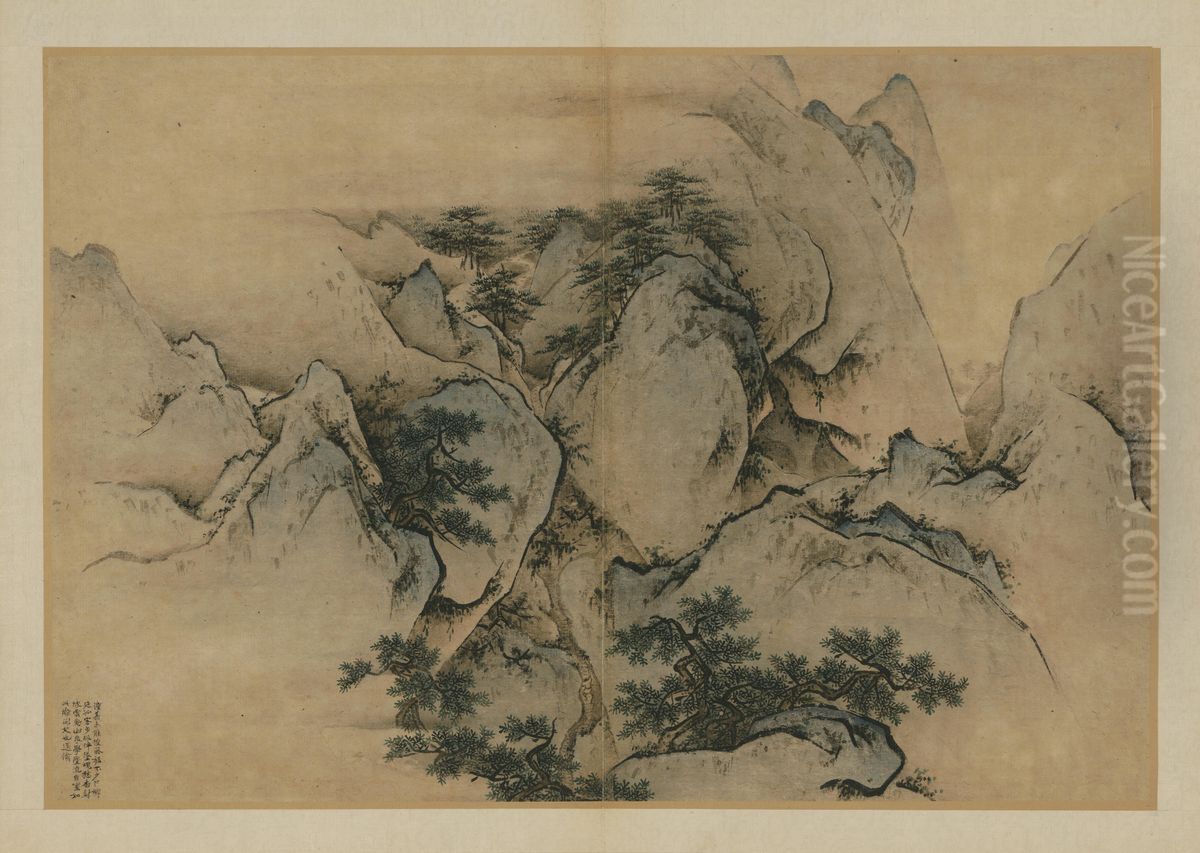 <<wang lu hua shan tu ce>> Oil Painting by Wang Lu