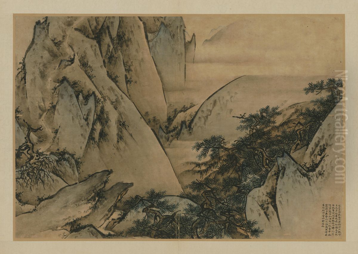 <<wang lu hua shan tu ce>> Oil Painting by Wang Lu