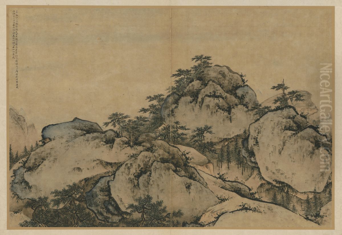 <<wang lu hua shan tu ce>> Oil Painting by Wang Lu