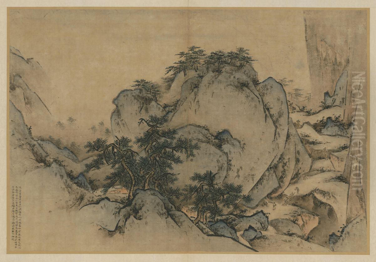 <<wang lu hua shan tu ce>> Oil Painting by Wang Lu