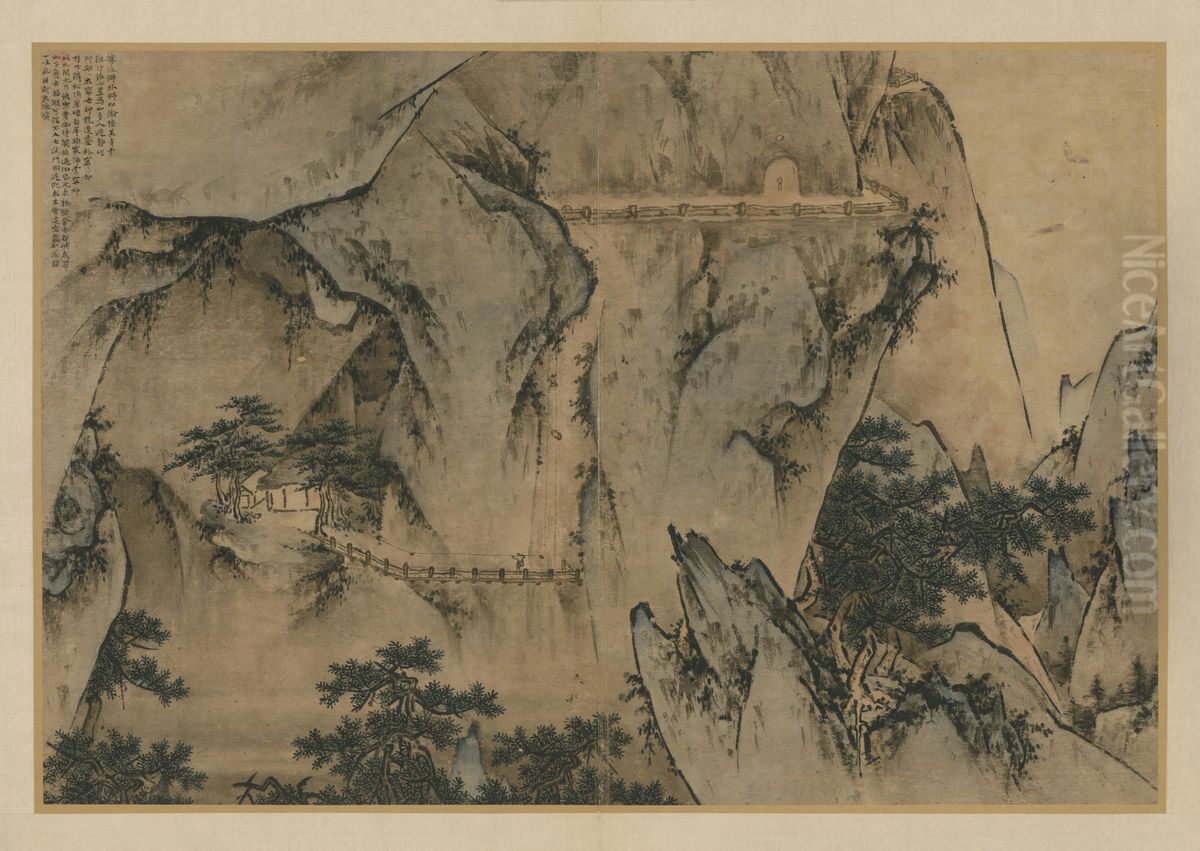 <<wang lu hua shan tu ce>> Oil Painting by Wang Lu